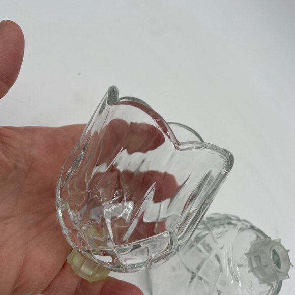 Vintage Pineapple Design Clear Glass Votive Cups Candle Holders Set Of 2 - Picture 5 of 5